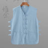 Vintage Vest Men Cotton Linen Shirt Kung Fu Vest Summer Tank Top Tang Suit Traditional Chinese Clothing Sleeveless Open Cardigan