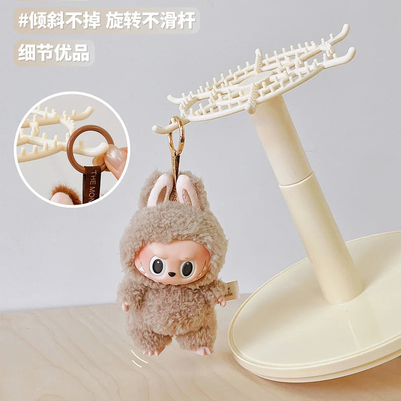 Labubu Pendant Display Box Rotating Transparent Labubu Doll Handmade Storage Display Stand Decorat Ornaments Collection Gifts