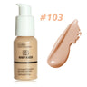 Base de maquillaje líquida BEAUTY GLAZED, textura sedosa, cobertura total, control de grasa ligero, larga duración, base natural impecable.