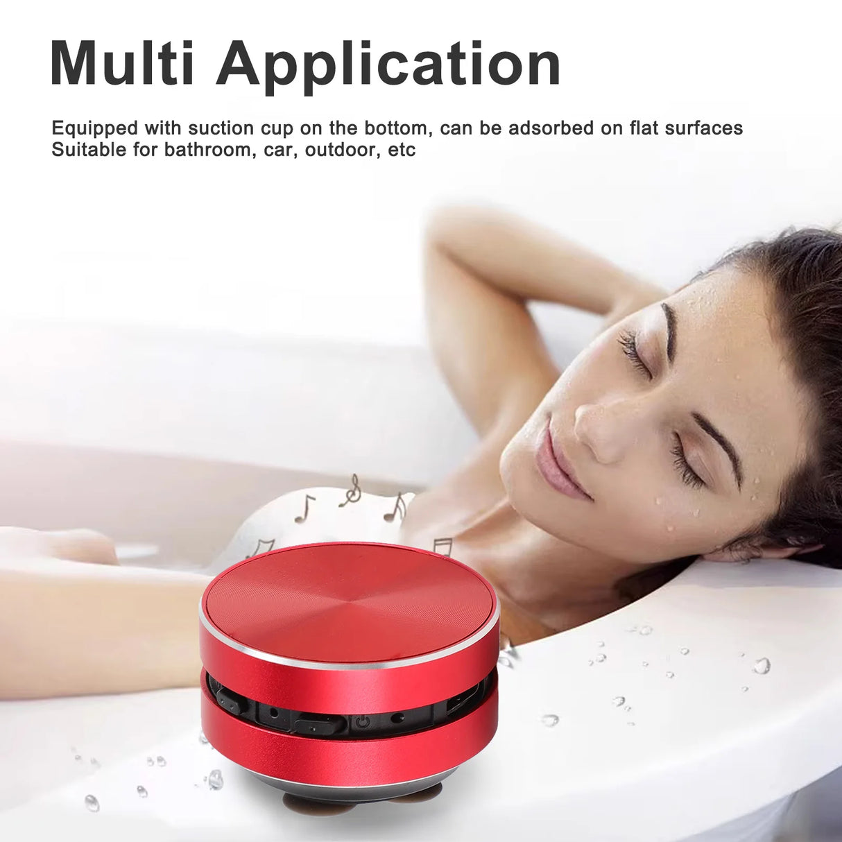 Altavoz Bluetooth de conducción ósea, estéreo, bajo, portátil, inalámbrico, pequeño, con ventosa para baño y exterior.