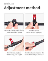 Naturehike Trekking Poles 2pcs Carbon Fiber Collapsible Telescopic Sticks Lightweight Walking Hiking Stick Climbing Stick - Lootquake