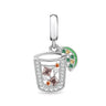 Dije de plata de ley 925 con forma de café, vino tinto, cafetera, copa de champán, compatible con pulseras colgantes originales, joyería DIY para mujer.