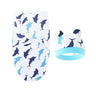 Baby Blanket Hat Set Cartoon Printed Cotton Newborn Swaddle Adjustable Infant Blankets Wraps Applicable All Seasons 0-6 Months