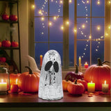Halloween Disco Ghost Ornament Silver Mosaic Mirror Disco Ghost Tabletop Decor Glitter Spooky Ghost Halloween Tiered Tray Decor