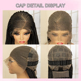 36" Full Lace Afro Cornrow Wig | Knotless Box Braids | Kanekalon Hair | For Black Women