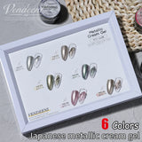 Vendeeni 6 Colors Cream Metal Gel Nail Polish Shiny Platinum UV Soak Off Gel Lacquer Painting Edge Line Gel Varnish For Nail Art