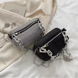 Allover Rhinestone Bucket Bag | Glitter Chain Prom Purse & Women's Mini Crossbody Bag (Sparkling Evening Handbag)