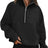 Womens Sweatshirts Half Zip Cropped Pullover Fleece Quarter Zipper Hoodies Fall outfits Clothes Thumb Hole - Lootquake