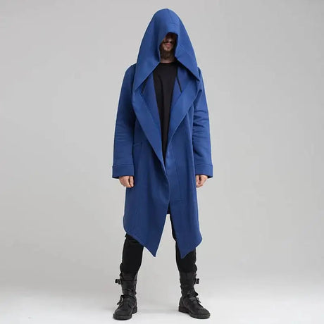 Men's Winter Hooded Cardigan Trench Coat Streetwear Solid Color Windbreaker Leisure Fashion Fleece-lined Jacket Vintage Hoodie - Lootquake