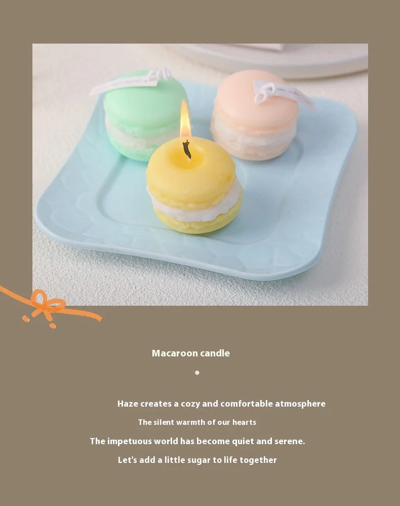 Velas de aromaterapia con diseño creativo de macarrones (2025), colección de fragancias para el hogar, adornos decorativos, regalos de Navidad y cumpleaños.