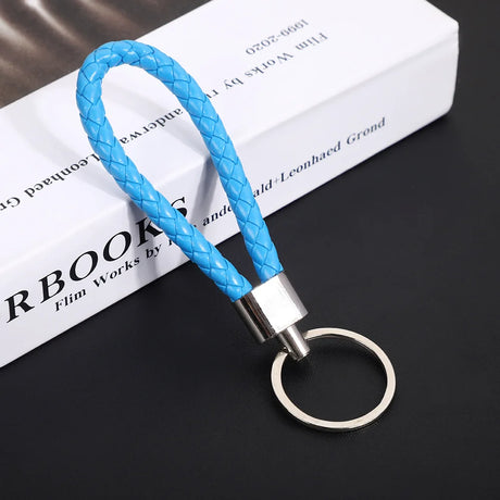 Originality PU Leather Metal Organization Rope Keychain Personality Custom Name Text Keyring Car Moto Key Ring Chain Gift - Lootquake