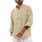 Streetwear Mens Cotton Linen Shirts Casual Lightweight Long Sleeve Henley Shirts for Men Beach Hawaiian Breathable T Shirts - Lootquake