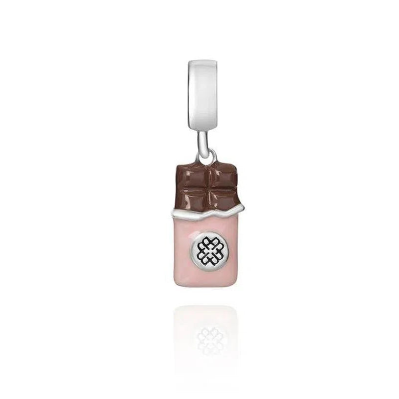 Dije de plata de ley 925 con forma de café, vino tinto, cafetera, copa de champán, compatible con pulseras colgantes originales, joyería DIY para mujer.