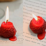 4pcs/set Romantic Candles Handmade Strawberry Cake Scented Candle Luxury Decoration Candle Birthday Decor Wedding Guest Gift