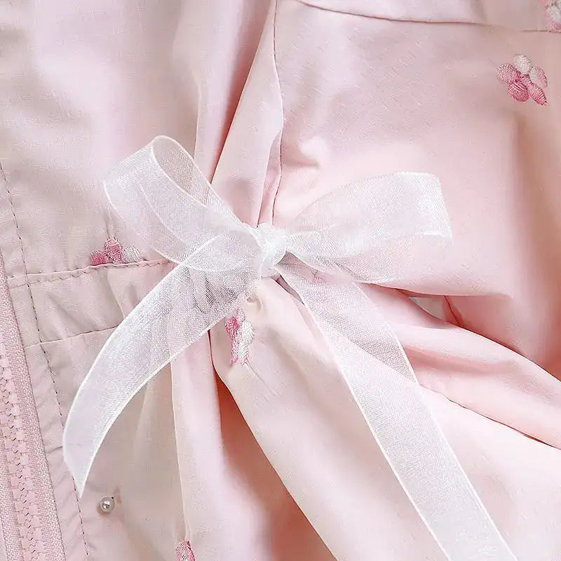 Girls Windbreaker Medium Length Coat Spring and Autumn New Children's Fashion Hooded Coat Little Girl Trench Coat - Lootquake