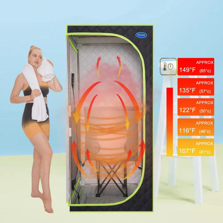 Portable Plus Type Full Size Far Infrared Sauna Tent Spa Detox Therapy Relaxation At Home Larger Stainless Steel Pipes Connector - Lootquake