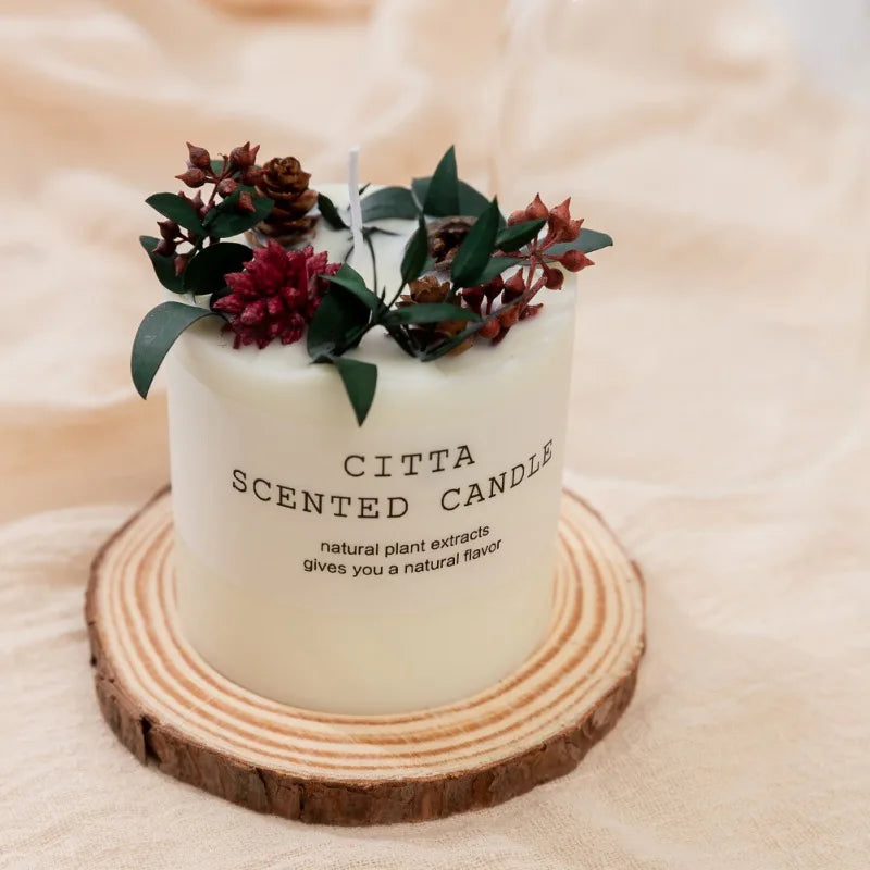 10cm Soy Wax Scented Candle Romantic Pillar Candle Home Fragrance Decor Wedding Holiday Gift Body Relax Stress Relief Candles