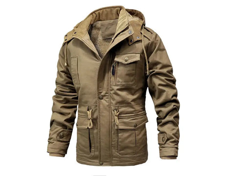 Winter Men's Warm Padded Jackets Fashion Men Fleece Lined Thermal Hooded Coats Men Mountain Ski Windbreaker Jackets Clothing - Lootquake