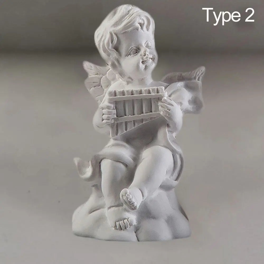 Crafts Desktop Ornament Drawing Practice Greek Mythology Statue Mini Cupid Figurines Plaster Sculpture Angel Gypsum Portraits