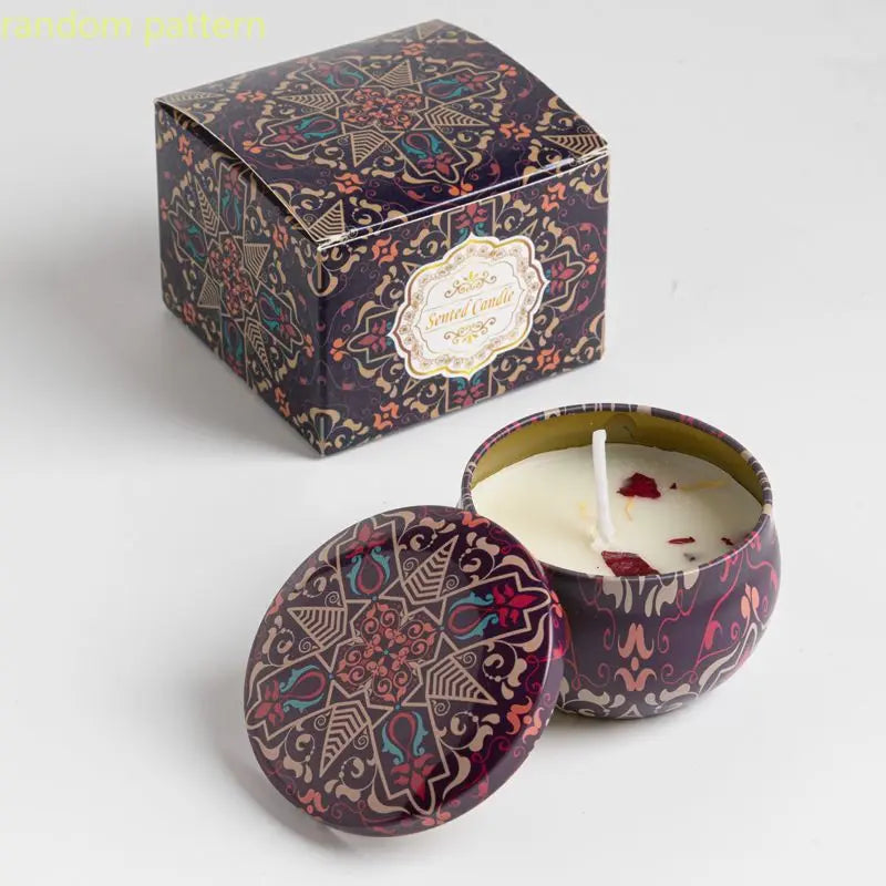 Velas aromáticas de osmanthus y gardenia con pétalos. Pequeñas velas aromáticas románticas para cumpleaños de niñas. Aromaterapia para el hogar.