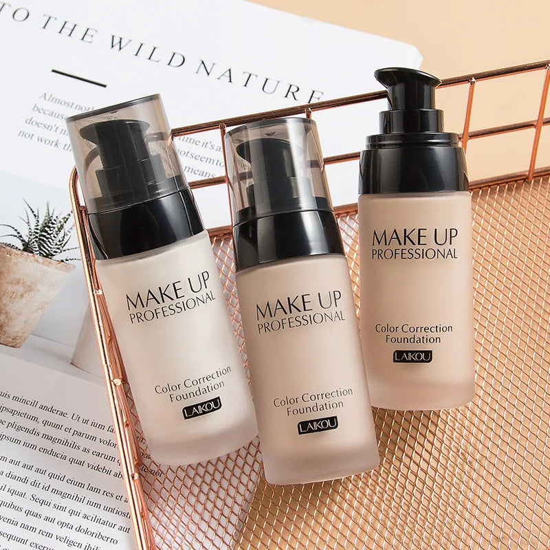 Base de maquillaje líquida profesional para rostro, cobertura total, corrector, hidratante, control de grasa, base de maquillaje, iluminador, maquillaje facial.