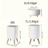 10L wooden high legged garbage bin, white legged garbage bin with lid, living room, toilet, bedroom, office garbage bin