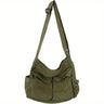 Women's School Messenger Bags For Women Shoulder Ladies Designer Handbag Solid Large Capacity Casual Canvas Shoulder Female Bags - Lootquake