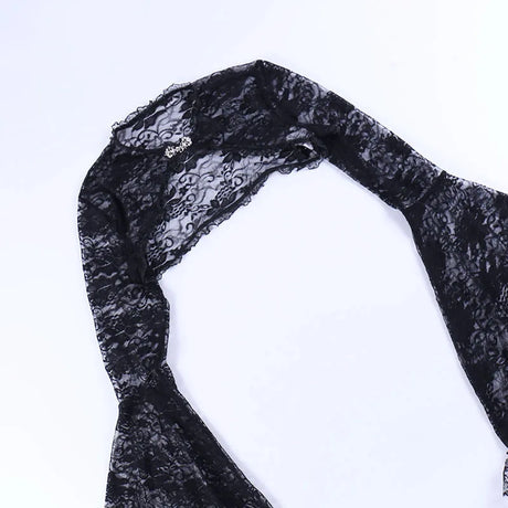 Lace Shrugs Sheer Crop Tops Long Bell Sleeves Cardigan Women Dark Gothic Wedding Punk Sexy Crochet Bolero Cover Up Shirt - Lootquake