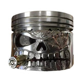 Carving Piston Skull Face Realistic Sculpture Skull Man Head Statue Garden Office Home Decor Halloween Party Skeleton Figurine