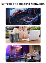 Altavoz para computadora Bluetooth RGB, altavoz para computadora de escritorio, altavoz para computadora portátil, altavoz estéreo de escritorio, alimentación por USB, con LED ambiental