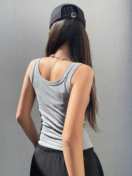 Camisole Tank Soft Cotton Top Women Summer Outfits Tight And Sexy Tank Top Knitted Bottom Shirt And Sleeveless Top For Outerwear - Lootquake