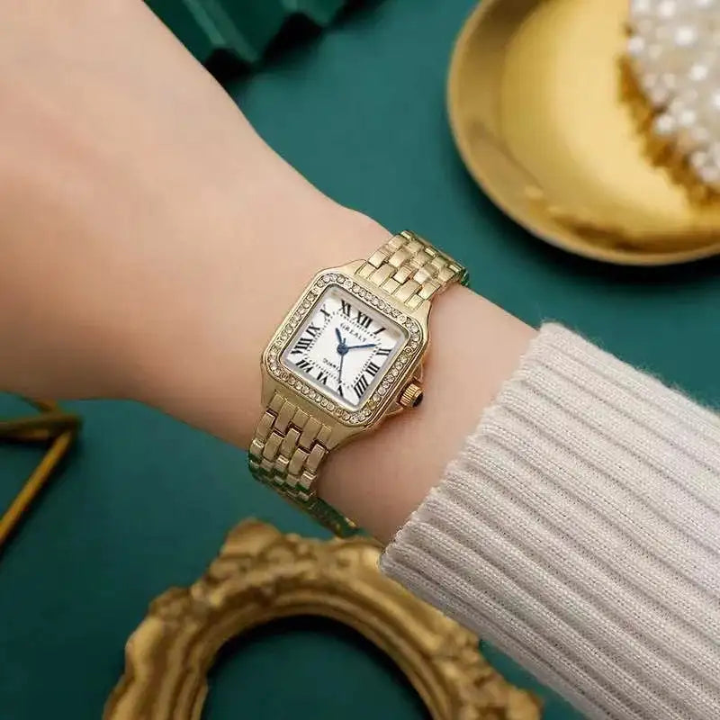 UTHAI Women Watch Light Luxury Brand Stainless Steel Strap Ladies Business Quartz Watches Female Fashion Clock Watch - Lootquake