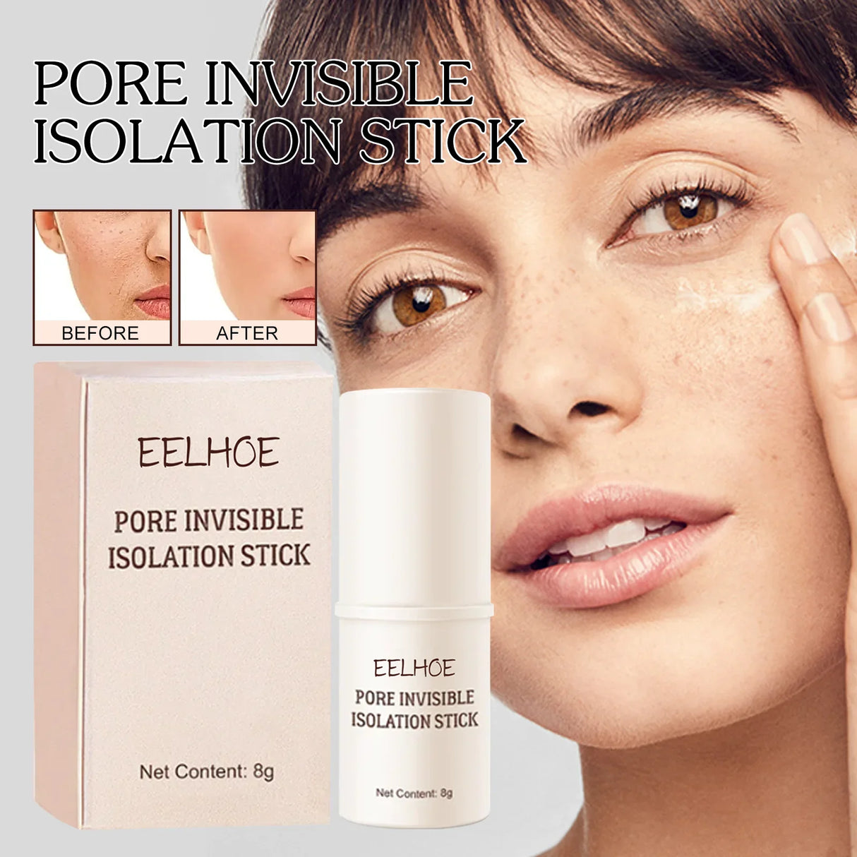 Prebase de maquillaje en barra Invisible Pore Stick Herramientas y accesorios de maquillaje femenino No se arruga Resistente al agua Duradero Sin separación Elf Makeup