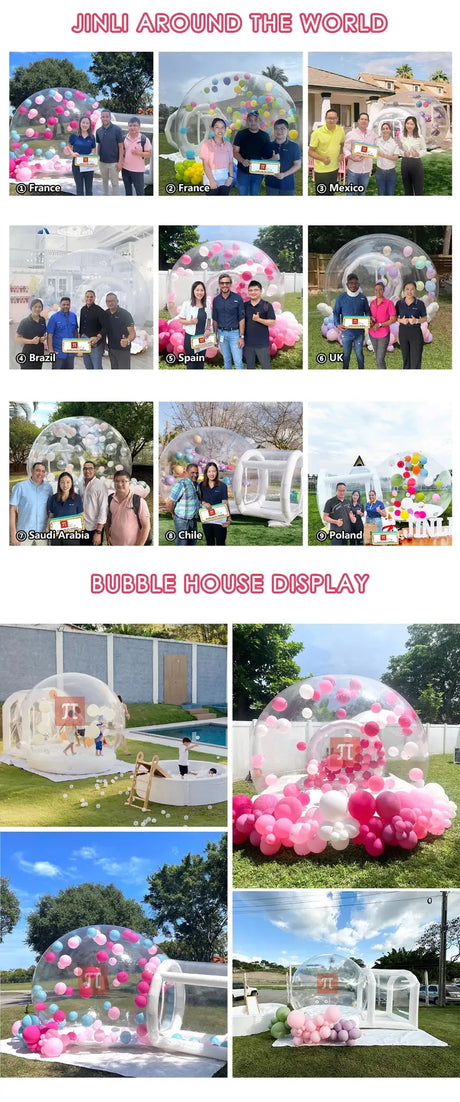 Inflatable bubble house PVC tent includes blower/protective carpet/PVC repair glue/air pump/colorful balloons/free shipping - Lootquake