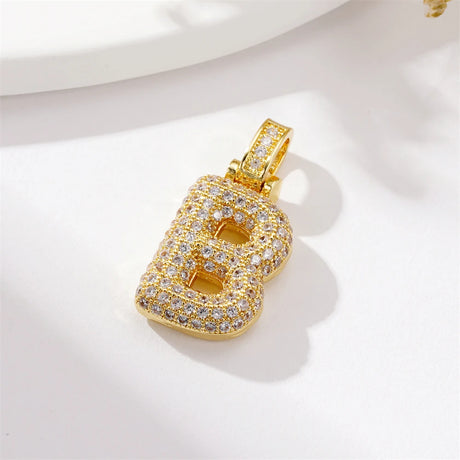 BenS Gold color Hip Hop letter Pendant Initial charms for Jewelry making handmade necklaces zircon 26 letters charms wholesale - Lootquake