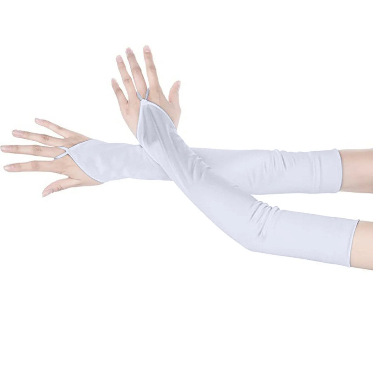 Women Solid Color Satin Gloves Extra Long Dress Satin Wedding Performance Prom Gloves Mittens For Women Cold Weather Gloves - Lootquake