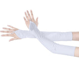 Women Solid Color Satin Gloves Extra Long Dress Satin Wedding Performance Prom Gloves Mittens For Women Cold Weather Gloves - Lootquake