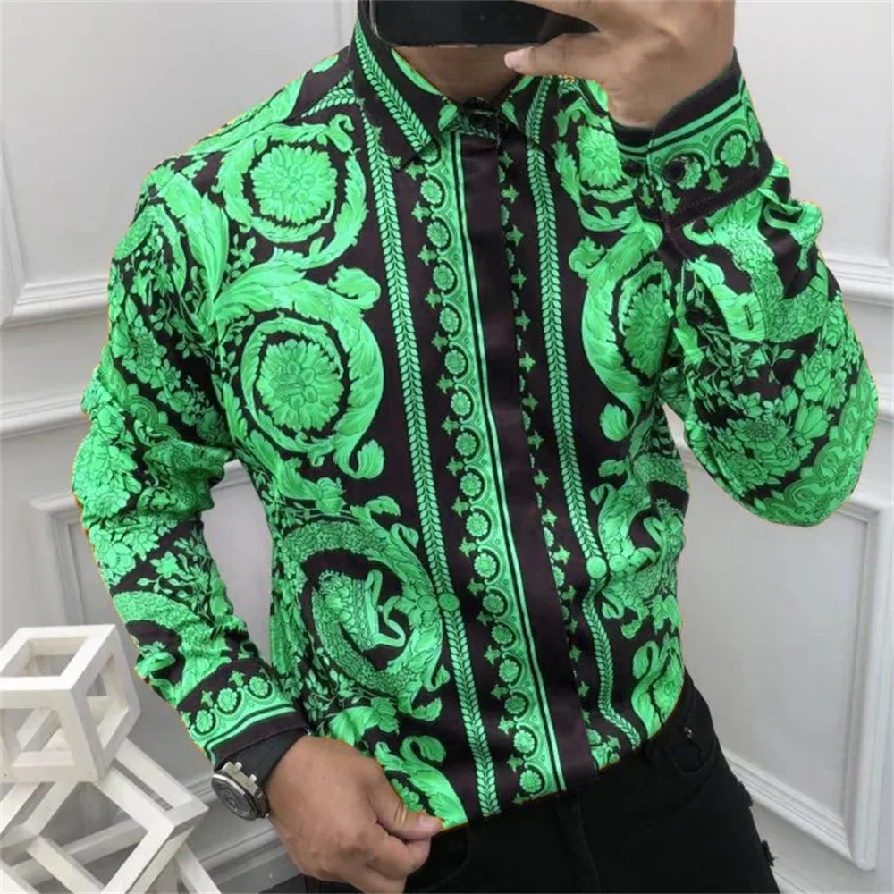 Summer Luxury Mens Button Down Shirts Royal Mens Shirts Casual Slim Fit Soft Smooth Fashion Large Size Luxury Party Shirts