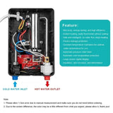 Calentador de agua eléctrico sin tanque, caldera instantánea para baño, 110 V, 220 V, termostato de ducha sin tanque, seguro, inteligente, automático