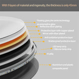 Espejo de baño grande LUVODI de 80 cm, redondo, con luz LED, retroiluminación, función táctil, encendido y apagado, atenuación, antivaho, para montar en la pared.