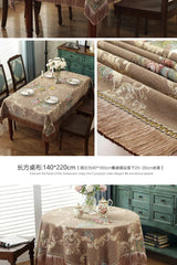 European Retro Style Jacquard Tablecloth Chenille  Tassels Home Furnishings Living Room Decorate Dustproof Round Tablecloth
