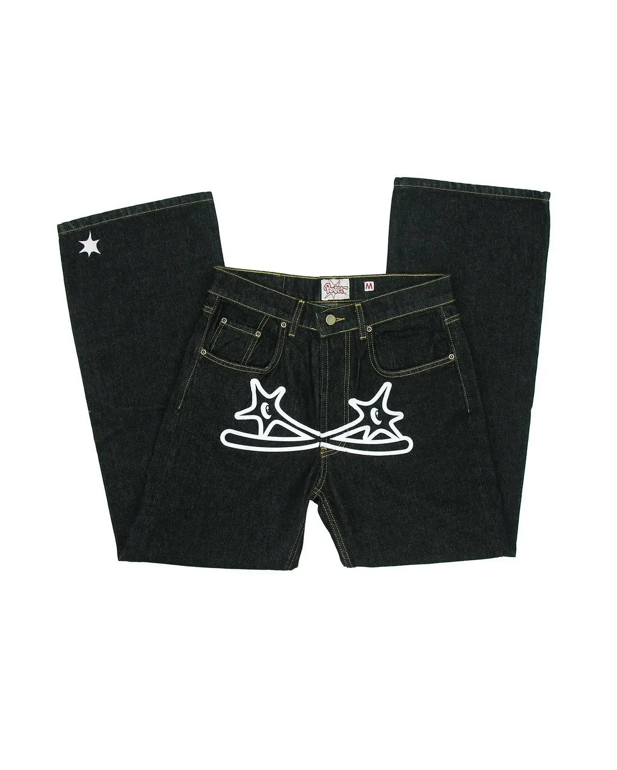 Streetwear Jeans Y2K Men Women Clothes Harajuku Hip Hop Letter Embroidered Vintage Blue Baggy Jeans High Waist Wide Leg Trousers - Lootquake
