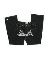 Streetwear Jeans Y2K Men Women Clothes Harajuku Hip Hop Letter Embroidered Vintage Blue Baggy Jeans High Waist Wide Leg Trousers - Lootquake