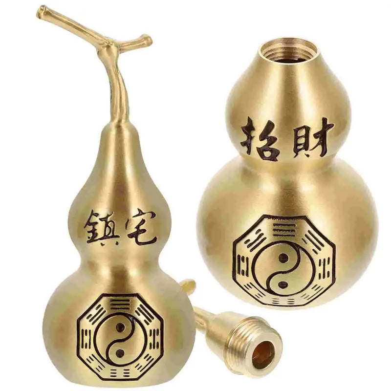 Gourd Craft Shui Feng Decor Statue Chinese Ornament Wealth Figurine Hu Lu Fengshui Desktop Lucky Sculpture