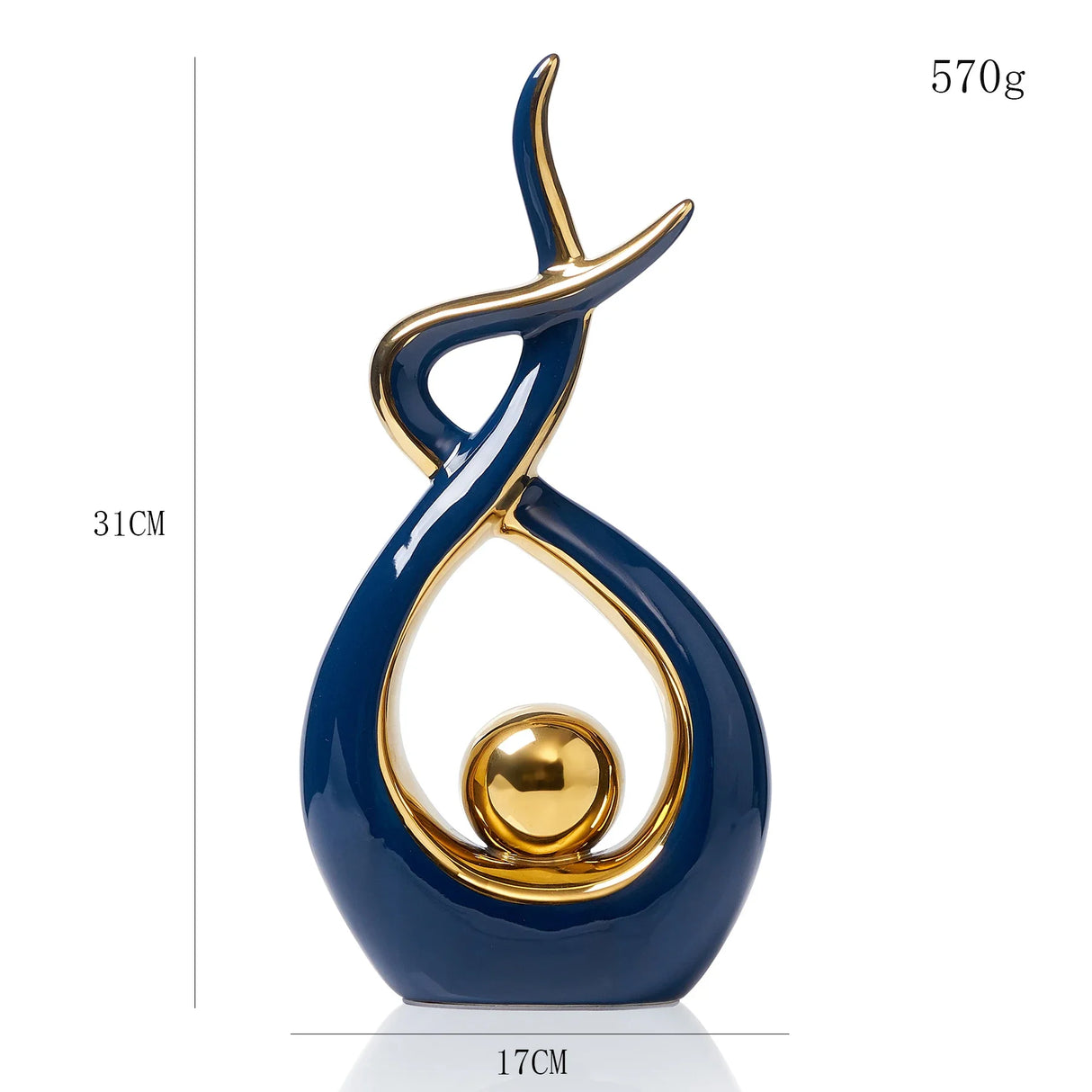 Abstract Ceramic Sculpture Golden Art Statue Modern Home Decor Accessories Living Room Desk Office Supplies Crafts Gifts