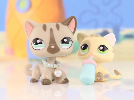 Mini 2pcs Lot Pet Shop Dogs and Cats Collectable With Accessories Best Gift For Kids Toy - Lootquake