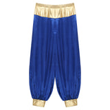 Halloween Men Arabian Indian Prince Cosplay Costume Stain Shiny Harem Trousers Arab Costume Carnival Dress Up Lantern Long Pants