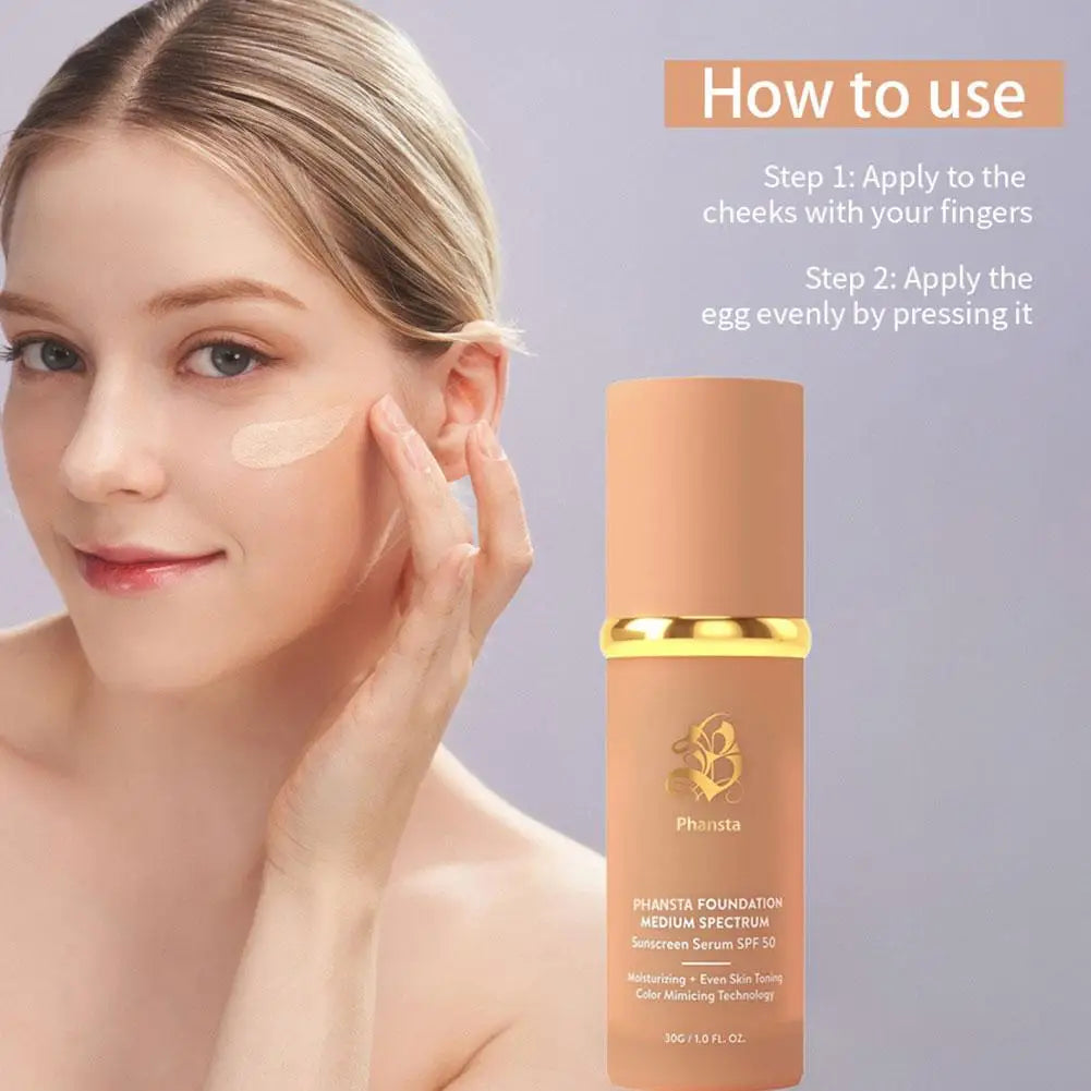 Fond de teint liquide 4 en 1 changeant de couleur, correcteur professionnel anti-cernes, hydratant et couvrant.