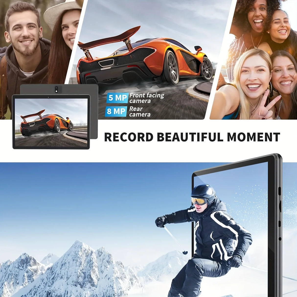 Relndoo Android 14 Tablet 10.1 Inch, 12GB(6+6 Expanded) RAM+128GB ROM, Dual Cameras, BT5.0, WIFI, IPS Display Screen, Type-C