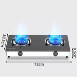 Estufa de gas de escritorio de doble placa de cocción para el hogar, cocina de fuego intenso con doble orificio y gas licuado natural.